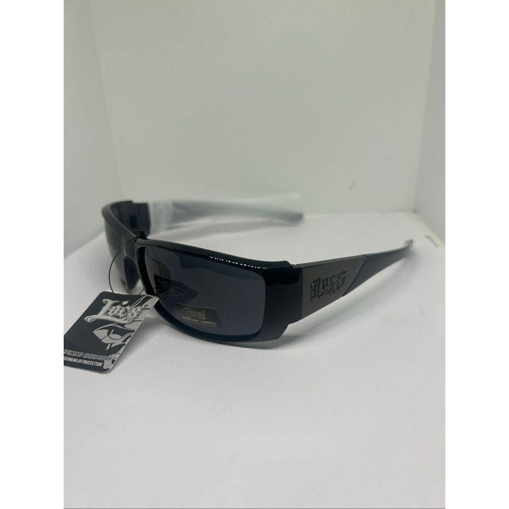 Locs Hardcore Wraparound Sunglasses Black Smoke Lenses UV Protection New
